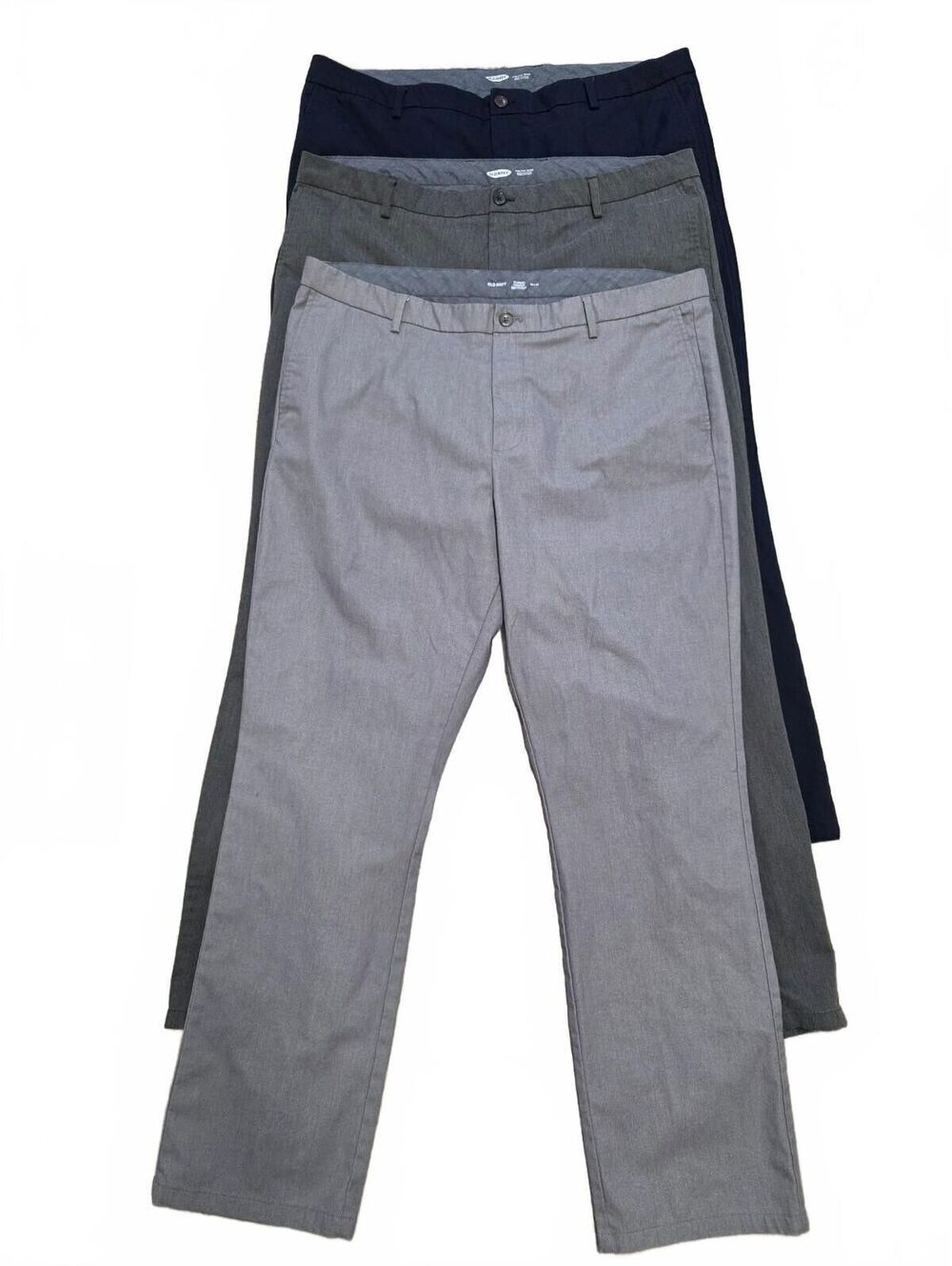3 - Old Navy Mens Chino Pants Athletic Taper Flex Size 44 x 34 Gray Navy Preppy